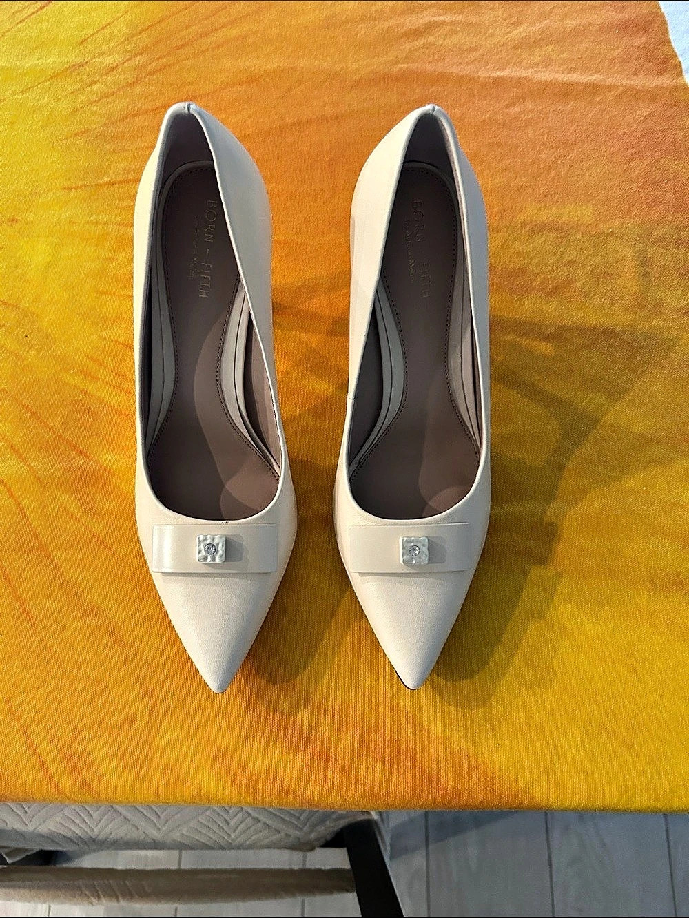 Saks Fifth Avenue Pointed-Toe Heels in Beige